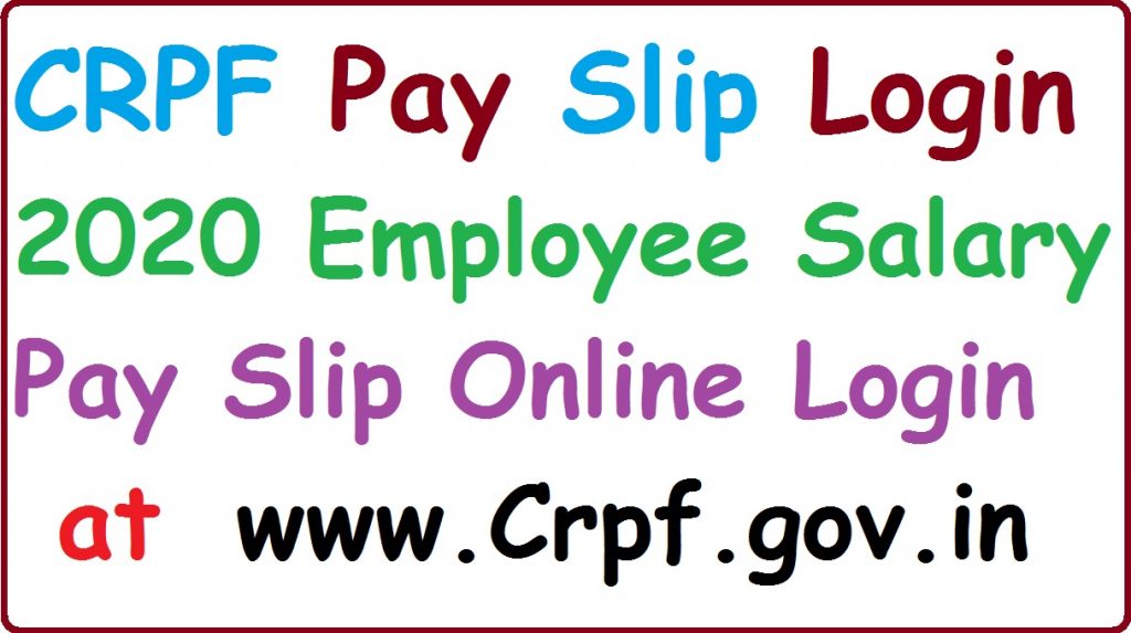 crpf pay slip 2019